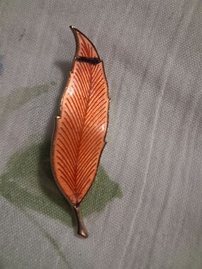 Orange Feather Enamel Brooch - Women Jewelry Brooches